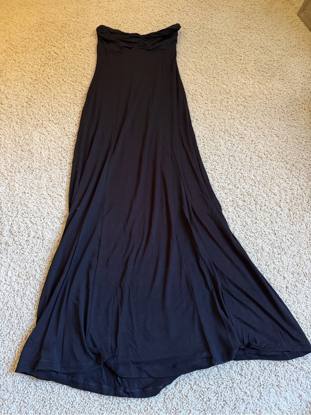 Charlotte Russe Black Strapless Maxi Skirted Dress